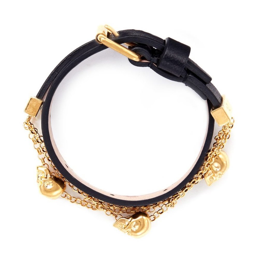 Alexander McQueen: Leather & Chain Skull Wrap - Picture 2 of 3